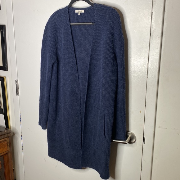 Madewell Kent Long Open Cardigan iHeather Blue - Picture 3 of 5
